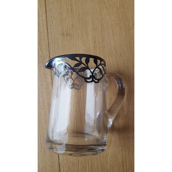 VINTAGE MID-CENTURY SILVER OVERLAY CREAMER &‎  SUGAR Set, Sturdy/Nordic/Eclectic - Picture 10 of 11